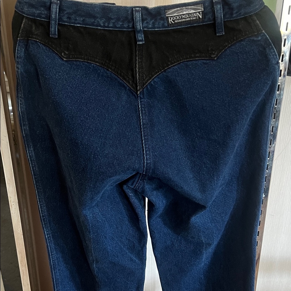 Vintage made in USA Rocky Mountain Two-Tone Dark Wash Jeans sz 31/11 inseam 34